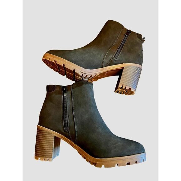 ZBY Block Heeled Ankle Black Booties Women's Size‎ 8.5 - Picture 1 of 7